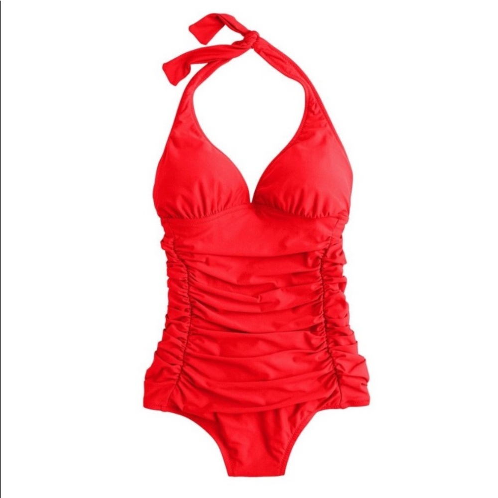 NWT!  J. Crew Ruched Halter One Piece Swimsuit